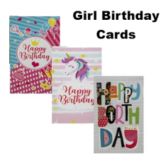 Girls Birthday Greeting Card & Envelope 